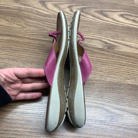 Clarks Women's Collection Comfort 9M Flip Flops Pink  Adjustable Thong Sandals - Picture 3 of 11